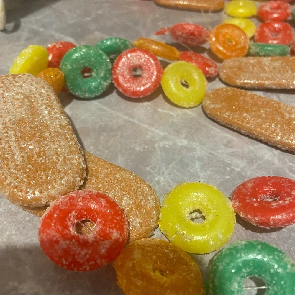 Colorful Christmas garland sugar coated candy